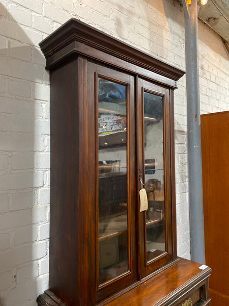Antique Mahogany Bookcase Cabinet