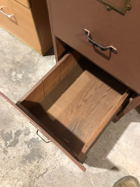 Vintage Painted Tall Filing Cabinet