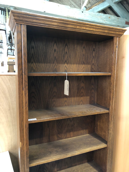 Dark Wood Bookshelf with Cupboard