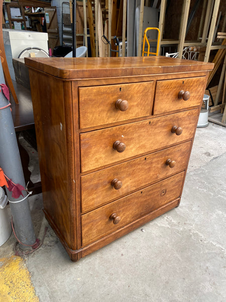 Large Satin Birch Veneer Chest of Drawers GHC