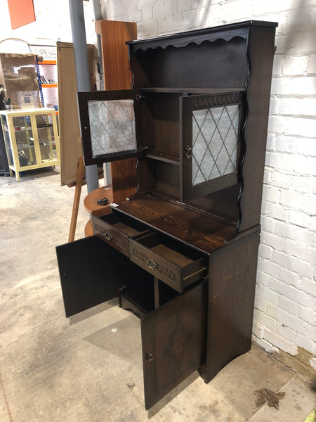 Dark Wood Dresser with Lace Detail