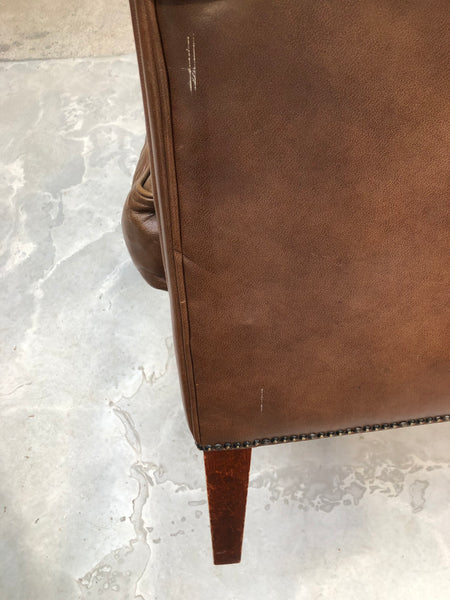 Brown Faux Leather Armchair