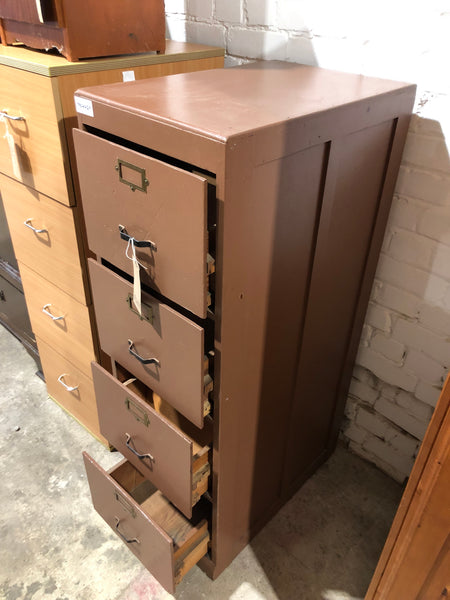 Vintage Painted Tall Filing Cabinet