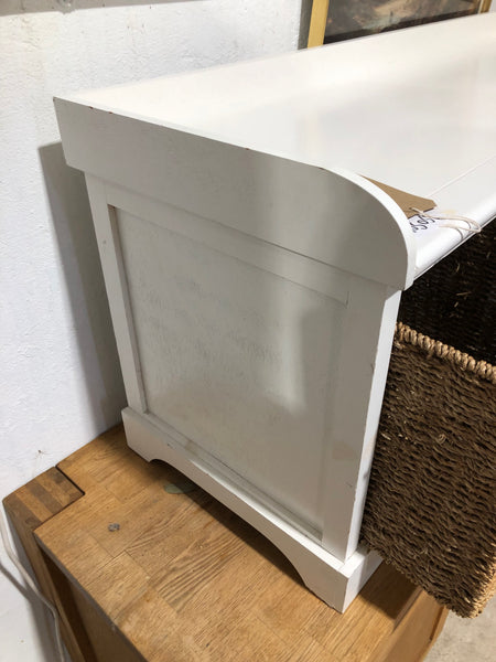 White Hallway Bench with Storage