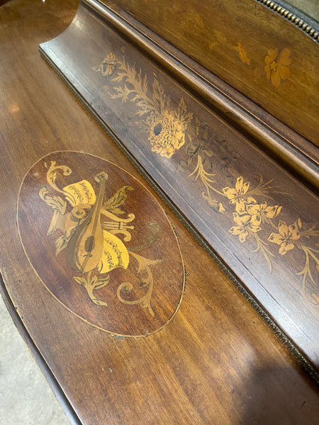 Edwardian Mahogany Marquetry Inlay Display Cabinet