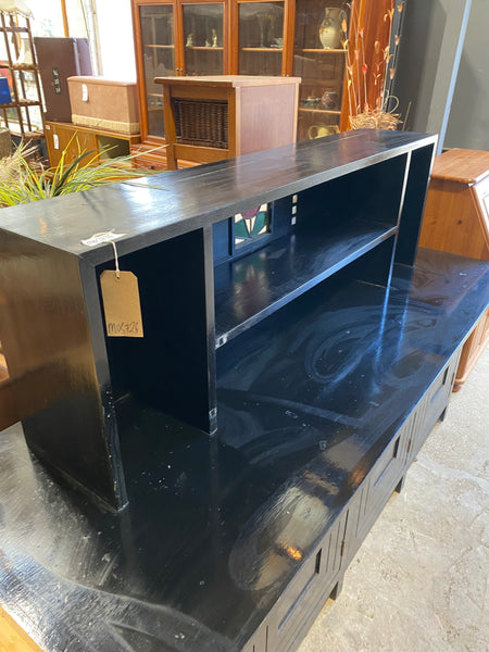 Custom Made Black Sideboard with Stained Glass