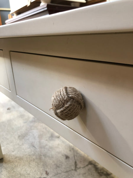 White Desk with Knot Handles