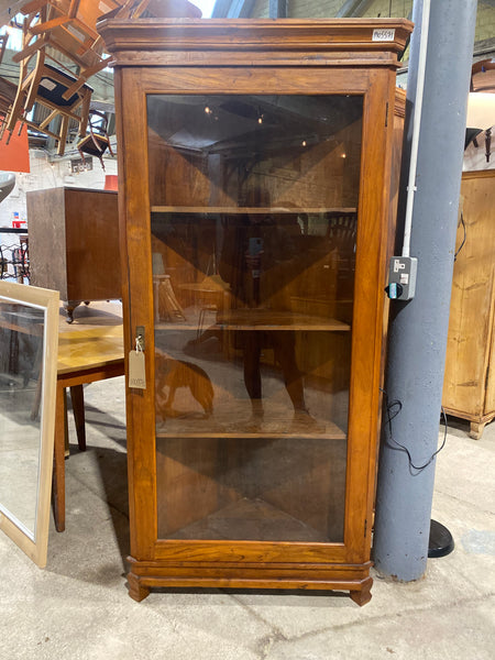 Solid Hardwood Tall Corner Display Hutch