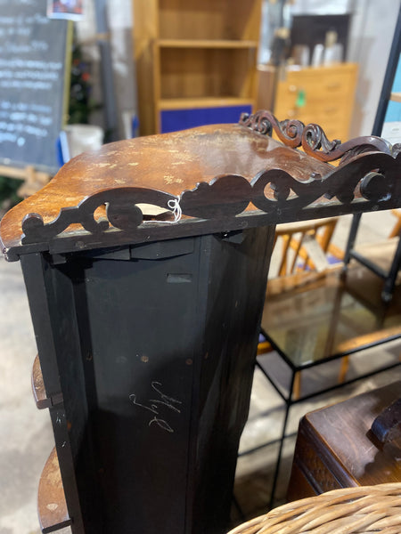 Antique Mahogany Carved Corner Shelf