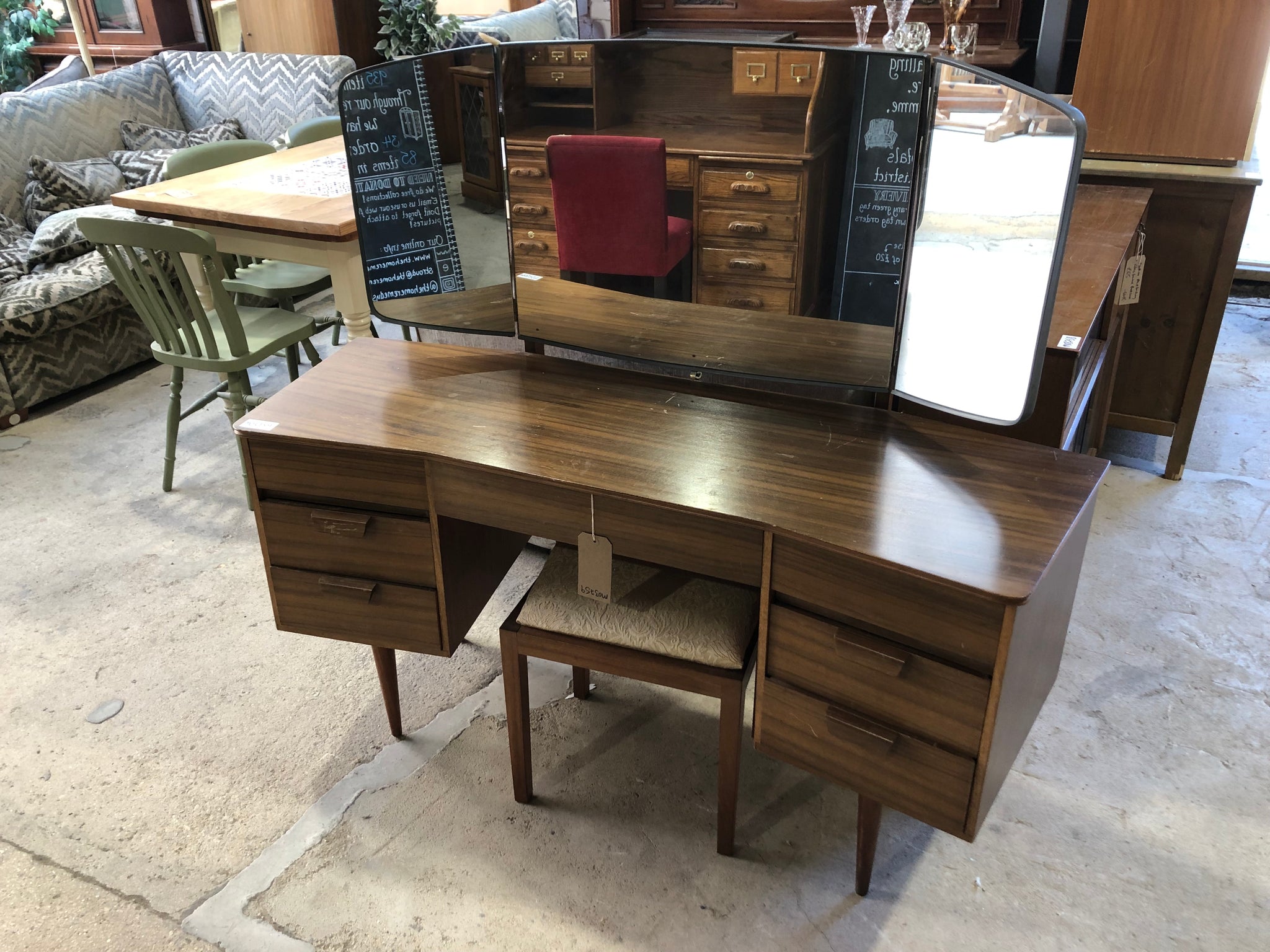 Vintage Uniflex Dressing Table & Stool