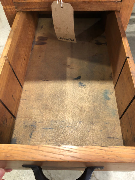 Vintage Oak Pedestal Teachers Desk