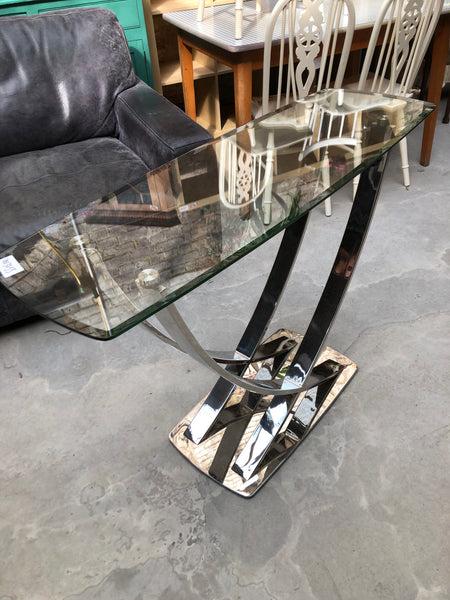 Glass Topped Console Table
