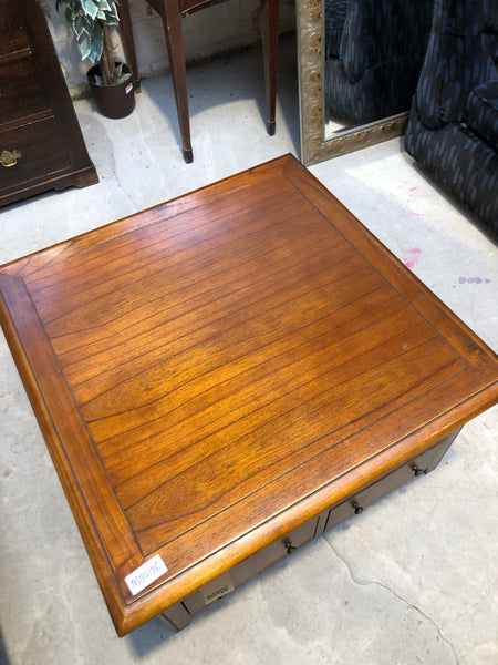 Decora Square 4 Drawer Wooden Coffee Table