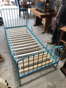 IKEA ‘Minnen’ Extendable Blue Metal Bedframe