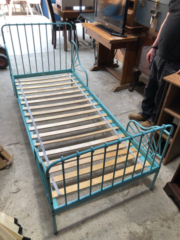 IKEA ‘Minnen’ Extendable Blue Metal Bedframe