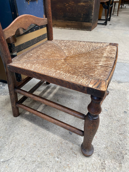Antique Ladder-Back Rush Chair