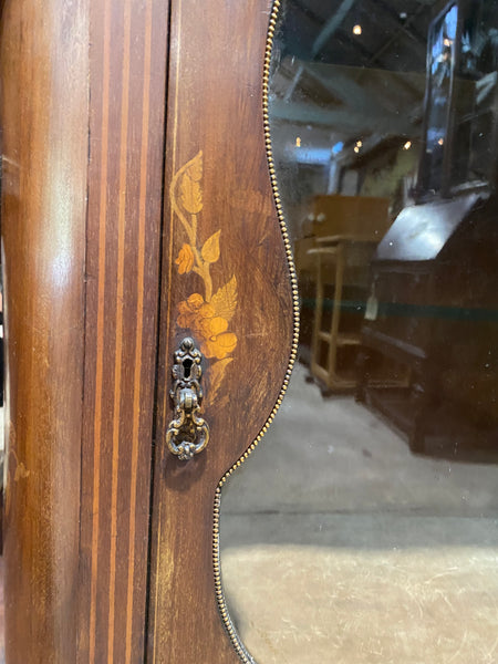 Edwardian Mahogany Marquetry Inlay Display Cabinet