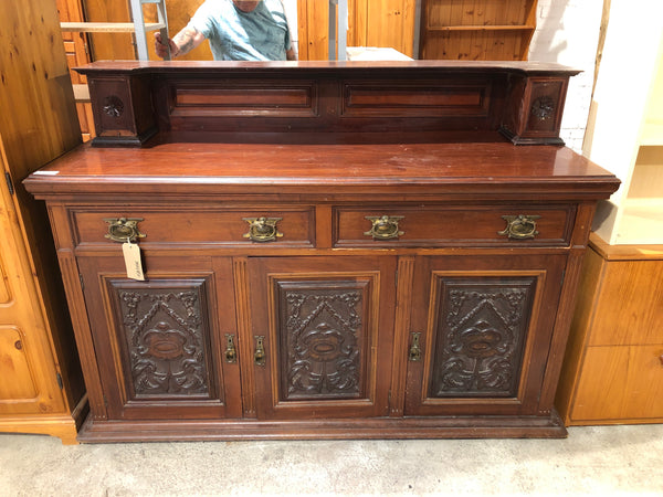 Antique Mahogany Carved Detail Sideboard