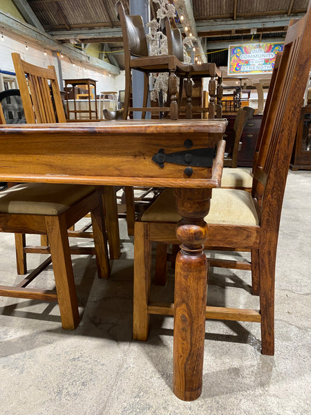 Large Rosewood Dining Table + 4 Chairs