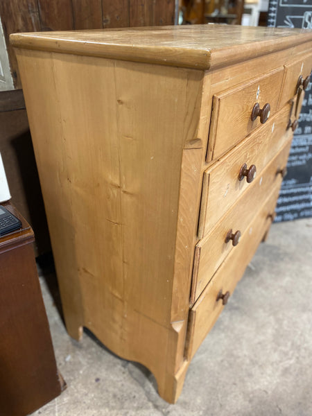 Large Rustic Pine Chest of Drawers