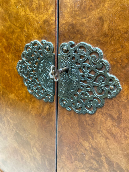 Vintage Queen Anne Style Walnut Drinks Cabinet