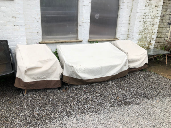 Grey Woven Outdoor Sofa, 2 Chairs & Table