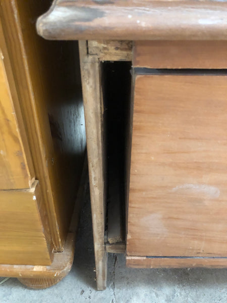 Pine Mirror Fronted Single Wardrobe