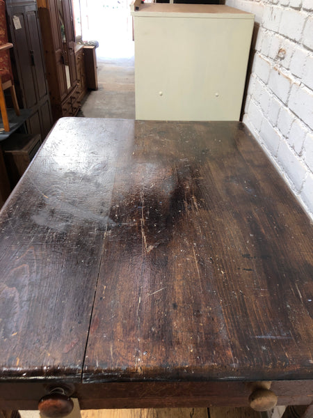 Antique Stained Farmhouse Kitchen Table