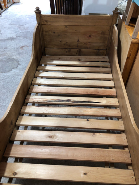 Vintage Pine Sleigh Bed