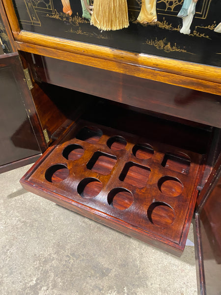 Chinese Style Lacquered Drinks Cabinet