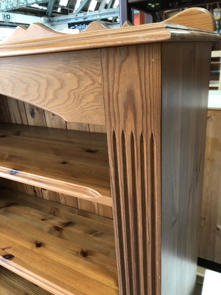 Solid Pine Bookcase with Cabinet Base