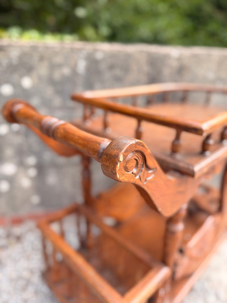 Victorian Ornate Hand Carved Swan Drinks Trolley