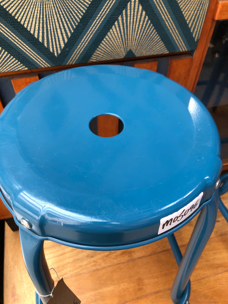 Blue Metal Bar Stool