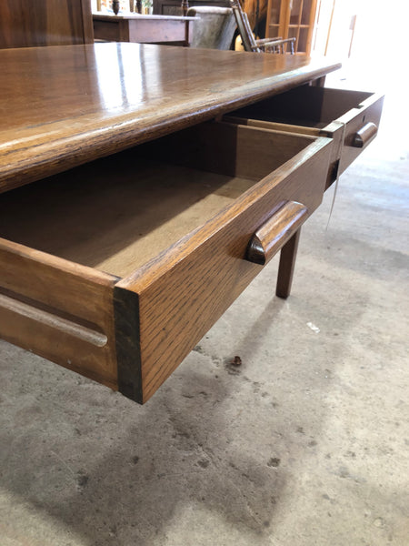 GHC - Vintage Oak 2 Drawer Teachers Desk