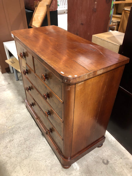 GHC - Flamed Mahogany & Walnut 2 over 3 Chest of Drawers