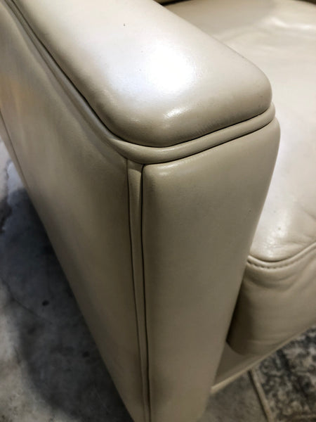 Cream Faux Leather Armchair