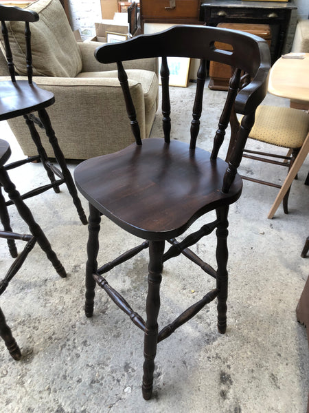 Stained Oak Spindleback Barstools