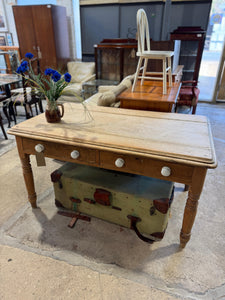 Rustic Pine Two Drawer Farmhouse Dining Table