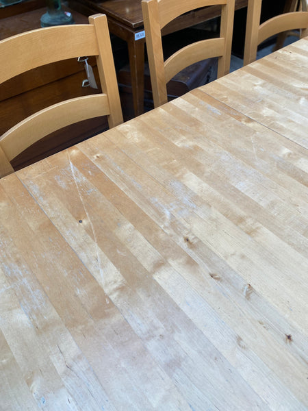 Extending IKEA Pine Dining Table & 8 Chairs