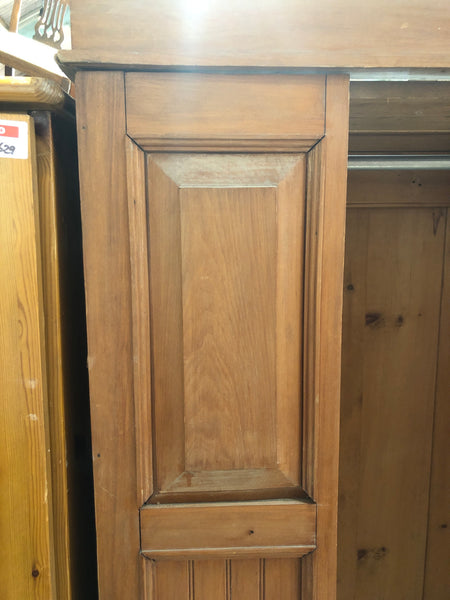 Pine Mirror Fronted Single Wardrobe