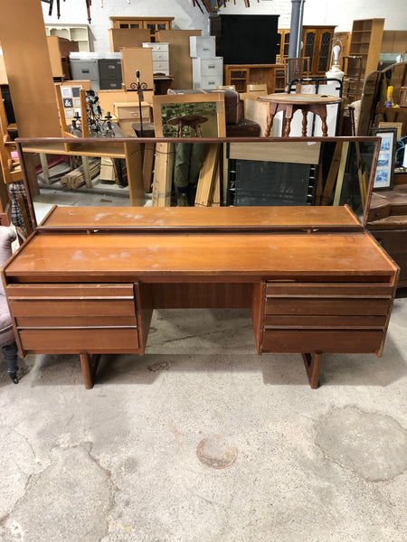 William Lawrence Teak Dressing Table with Mirror