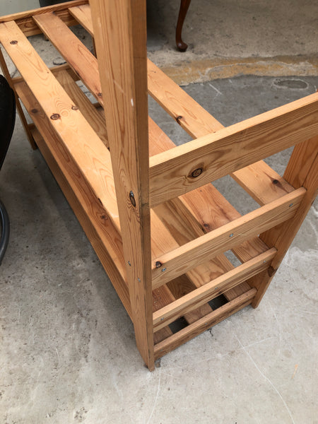 Pine Shelving Unit with Hanging Rail