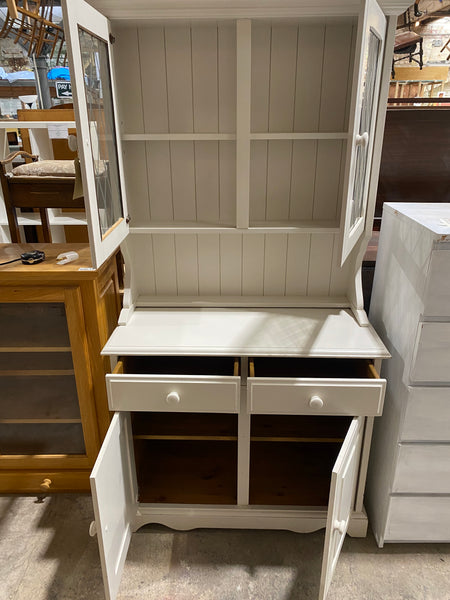 White Dresser with Paned Glass Doors