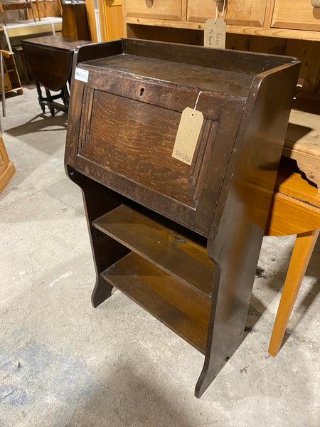 Narrow Vintage Oak Bureau