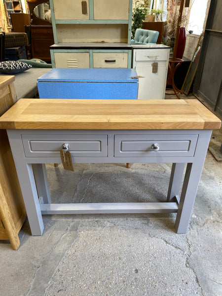 Contemporary Oak and Grey Console Table