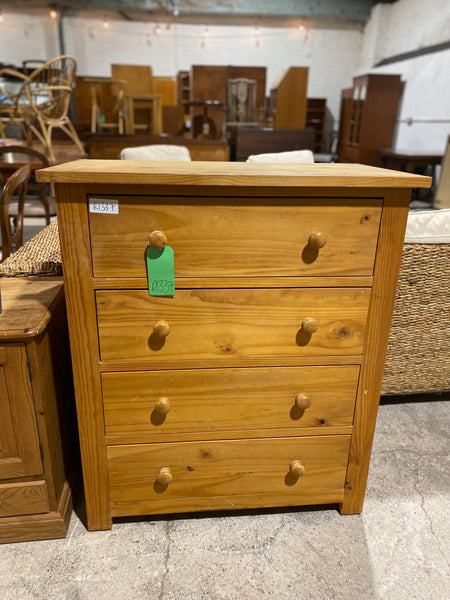 REF - Pine Tallboy Chest of Drawers