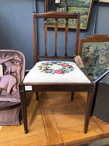 Antique Needlepoint Seat Chair