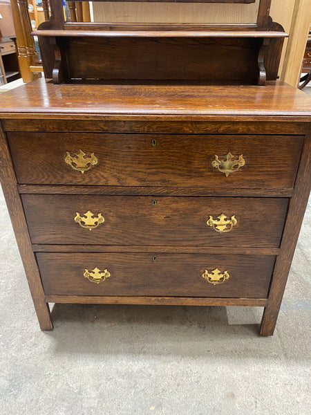 Antique Edwardian Oak Dressing Table Drawers