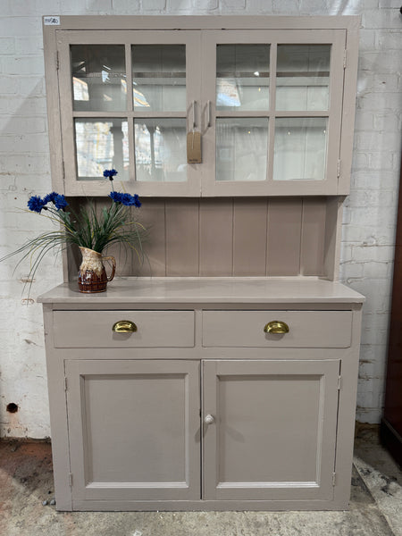 Pink Painted Rustic Pine Farmhouse Dresser