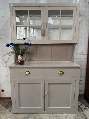 Pink Painted Rustic Pine Farmhouse Dresser